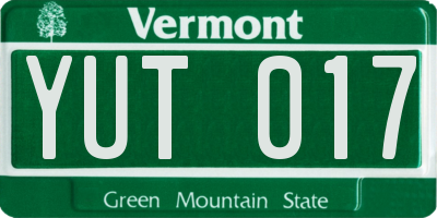 VT license plate YUT017