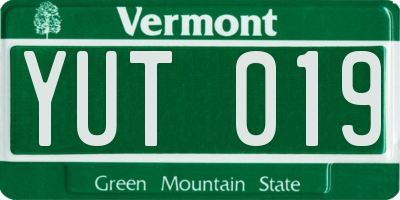 VT license plate YUT019