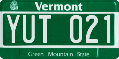 VT license plate YUT021