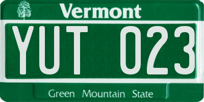 VT license plate YUT023