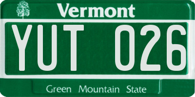 VT license plate YUT026