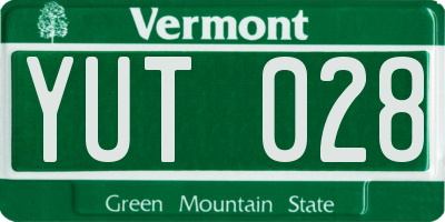 VT license plate YUT028