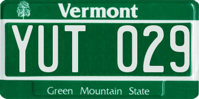 VT license plate YUT029