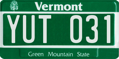 VT license plate YUT031