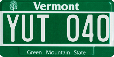 VT license plate YUT040