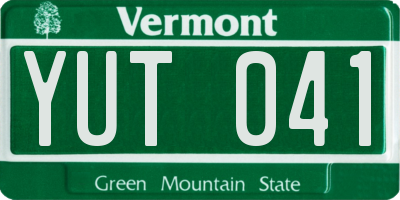 VT license plate YUT041