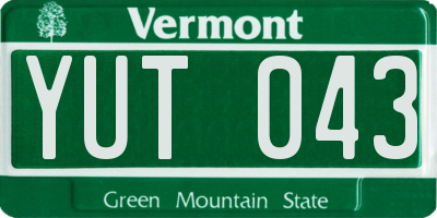 VT license plate YUT043