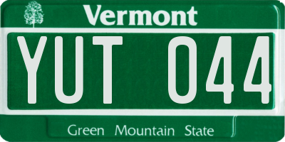 VT license plate YUT044