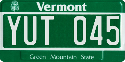 VT license plate YUT045