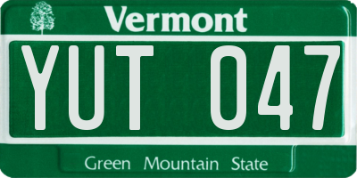 VT license plate YUT047