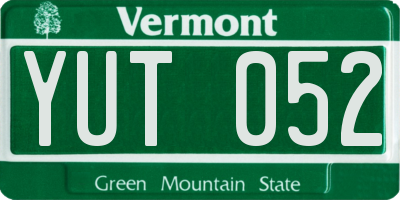 VT license plate YUT052