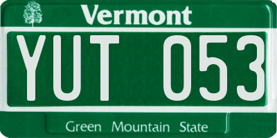 VT license plate YUT053