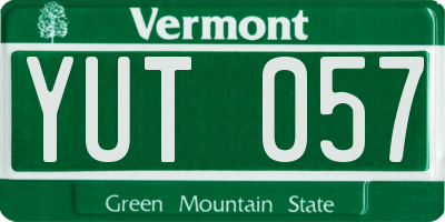 VT license plate YUT057