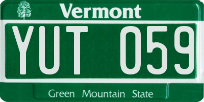 VT license plate YUT059