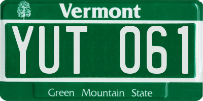 VT license plate YUT061