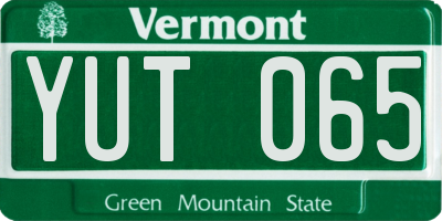 VT license plate YUT065