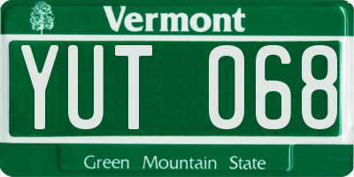 VT license plate YUT068