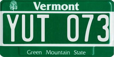 VT license plate YUT073