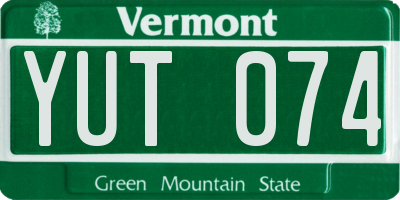 VT license plate YUT074