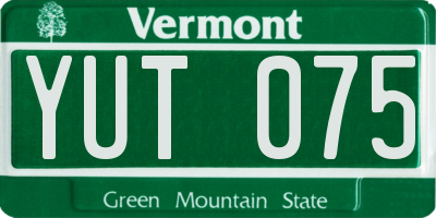 VT license plate YUT075