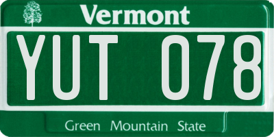 VT license plate YUT078
