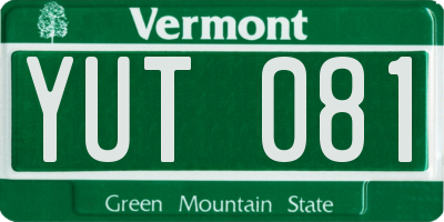 VT license plate YUT081