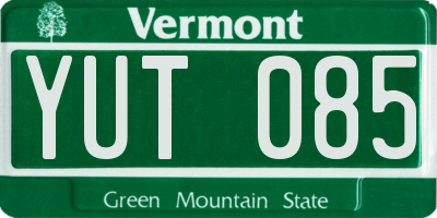 VT license plate YUT085