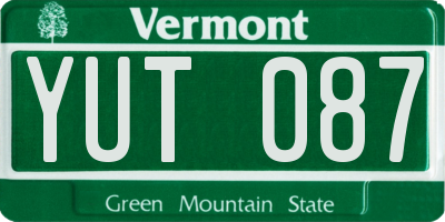 VT license plate YUT087