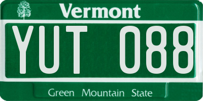 VT license plate YUT088