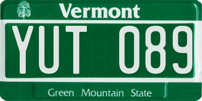 VT license plate YUT089