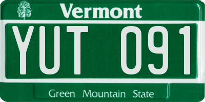 VT license plate YUT091