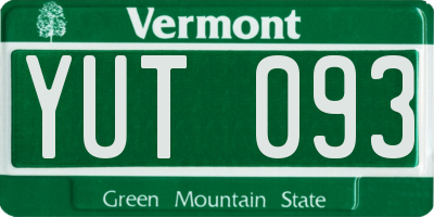VT license plate YUT093
