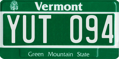 VT license plate YUT094