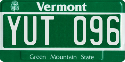VT license plate YUT096