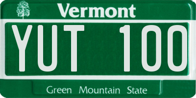 VT license plate YUT100