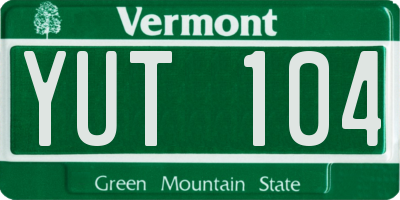 VT license plate YUT104