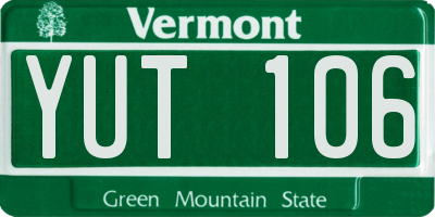 VT license plate YUT106