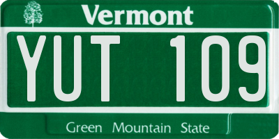 VT license plate YUT109