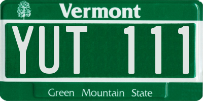 VT license plate YUT111