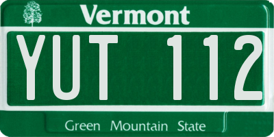 VT license plate YUT112