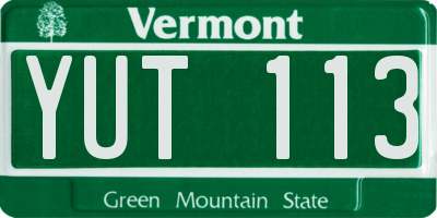VT license plate YUT113