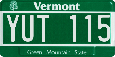 VT license plate YUT115
