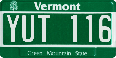 VT license plate YUT116