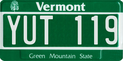 VT license plate YUT119