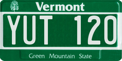 VT license plate YUT120