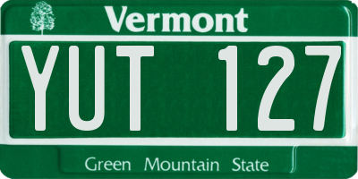 VT license plate YUT127