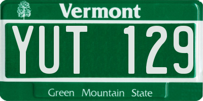 VT license plate YUT129