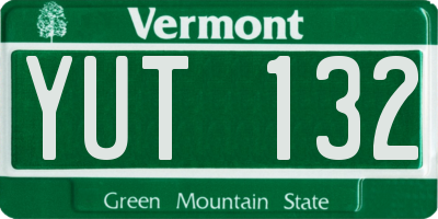 VT license plate YUT132