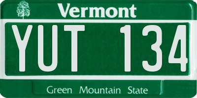VT license plate YUT134