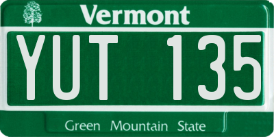 VT license plate YUT135
